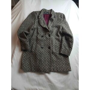 Vintage 90s Campari Pea Coat Womens M Herringbone Classic Old Money Heritage USA